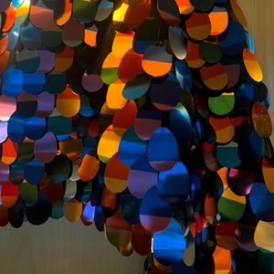 Jumbo Sequins Long Sleeve Crop Top. Size S